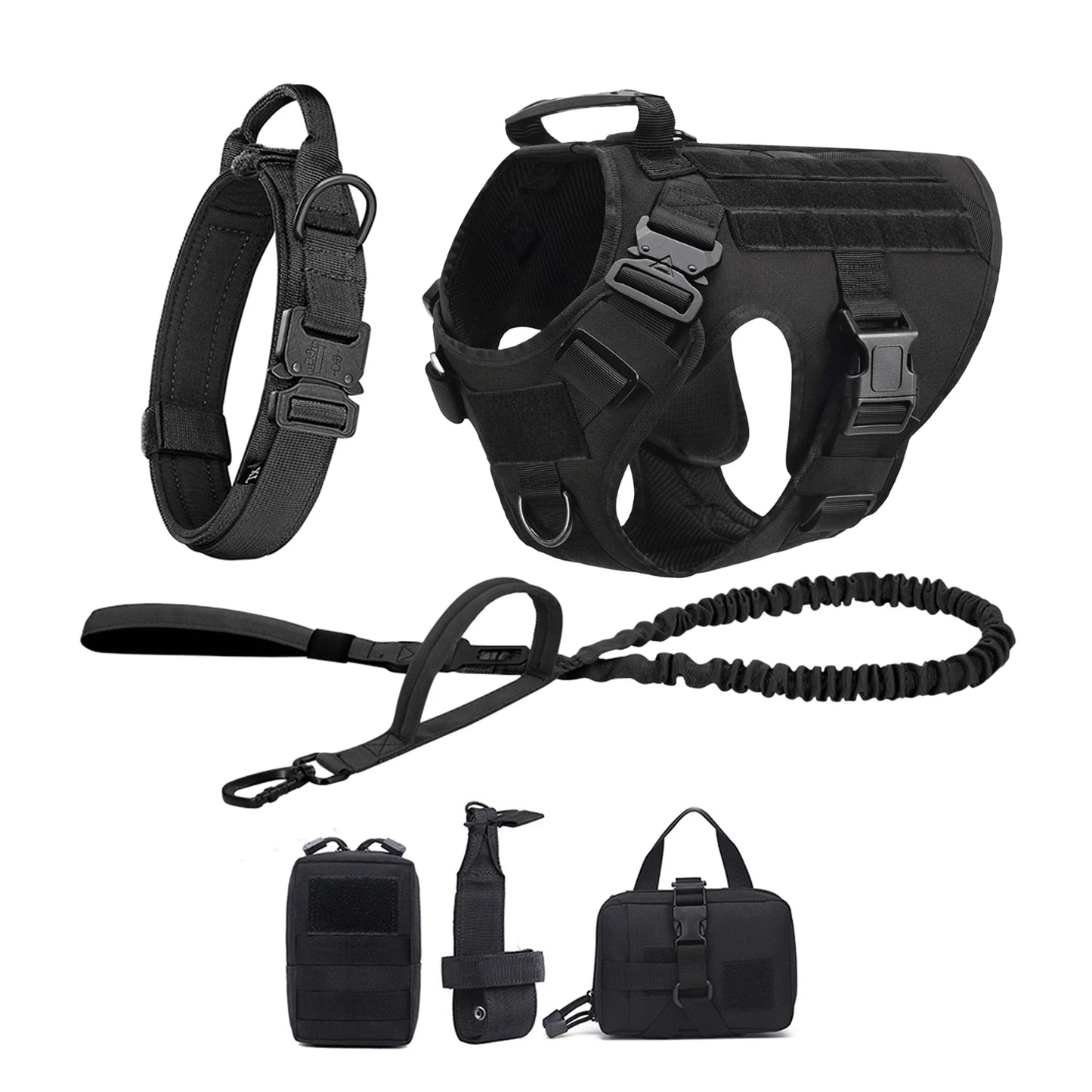 PETRAVELCN Tactical Dog Harness Molle Pouches For Training