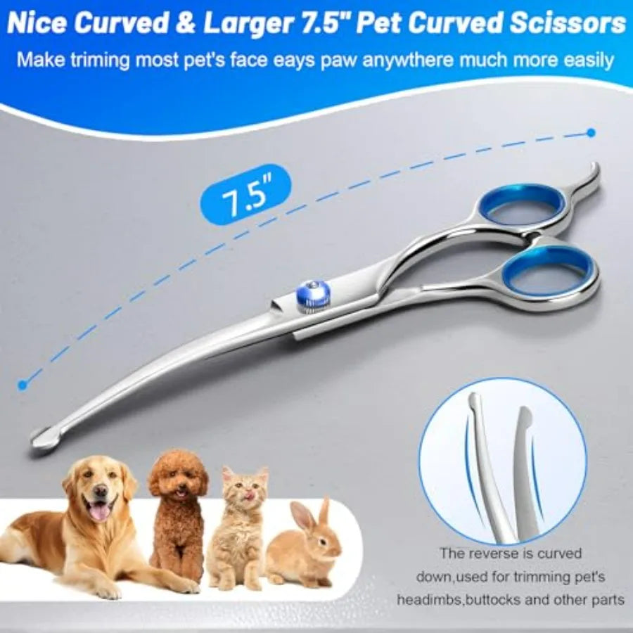 Professional Dog Grooming Kit Ten Piece Scissors Set With Brush