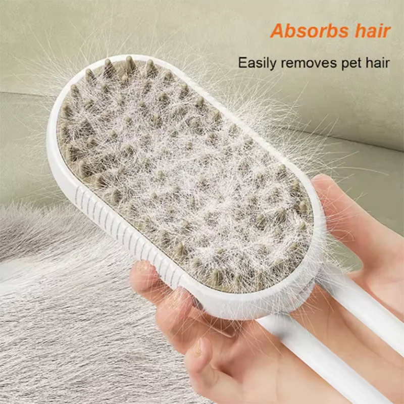 Cat And Dog Pet Massage Brush With Steam Spray Rotatable