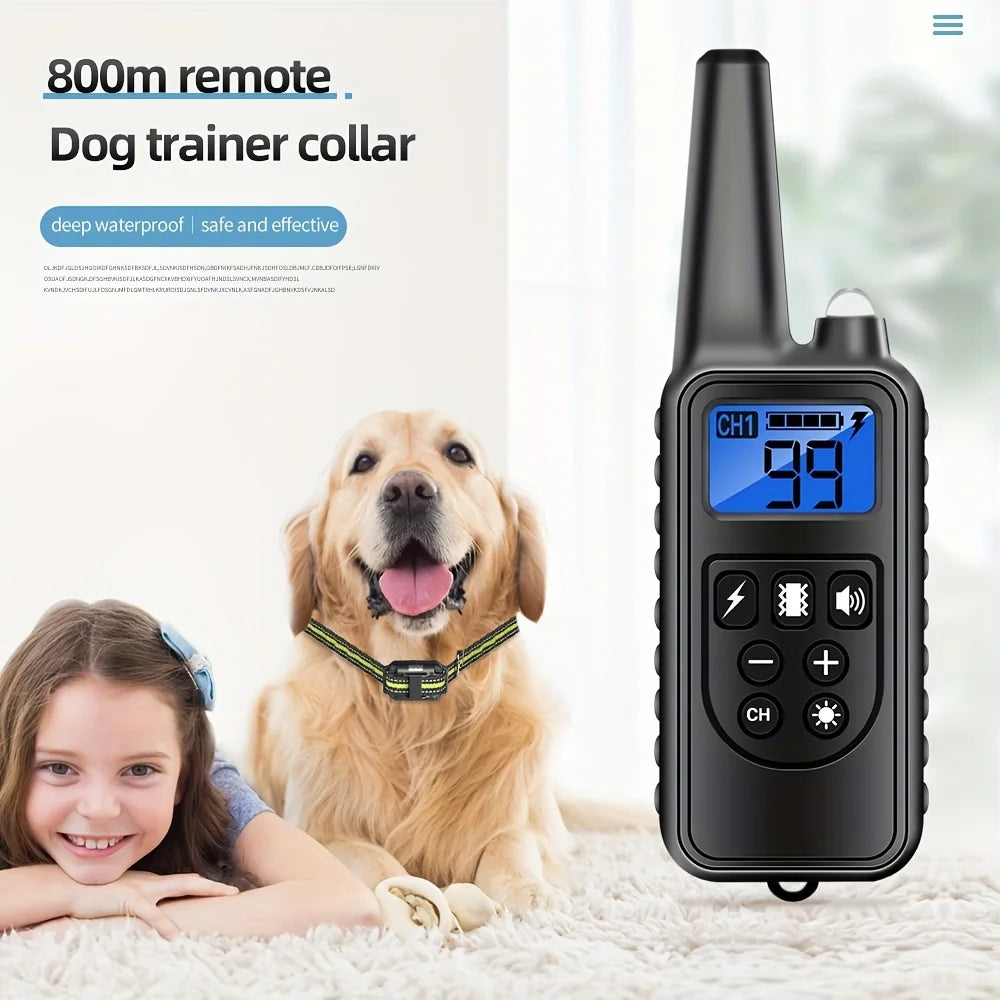 Dog Shock Collar With Remote Beep Vibrate Waterproof Rechargeable