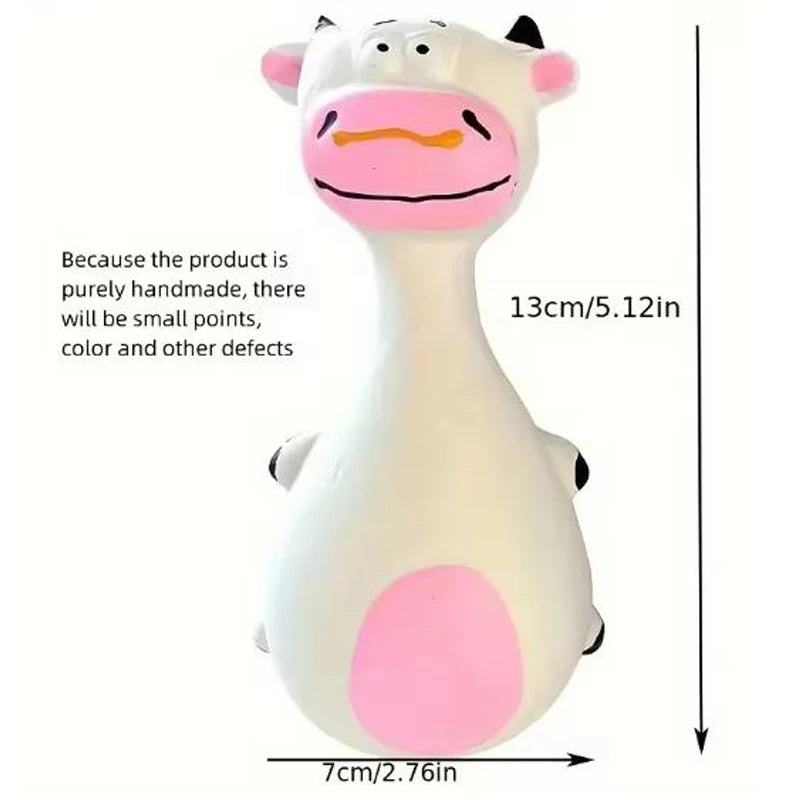 Cartoon Fat Bellied Latex Squeak Dog Toy Elephant Cow