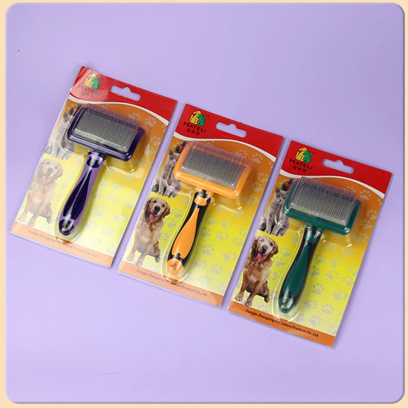 Dog Brush Stainless Steel Massage Grooming Comb Pet Hair Remover