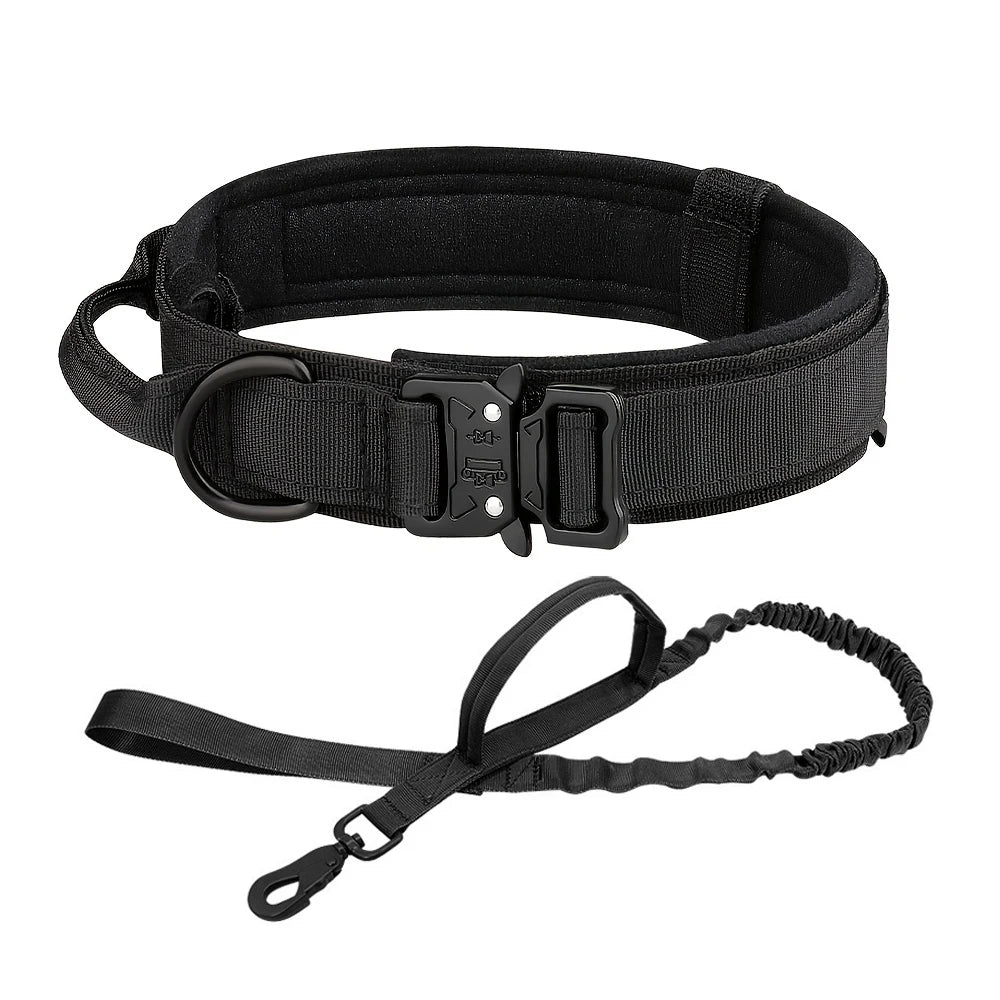 PETRAVELCN Dog Training Collar Adjustable Tactical Leash Set With Handle