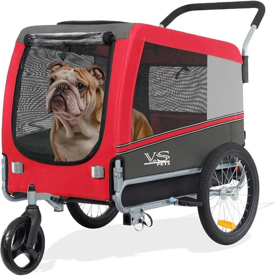 XMSJ Dog Bike Trailer Stroller For Multiple Dogs Travel Companion