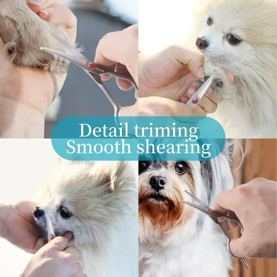 Curved Dog Grooming Scissors For Face And Paws Stainless Steel