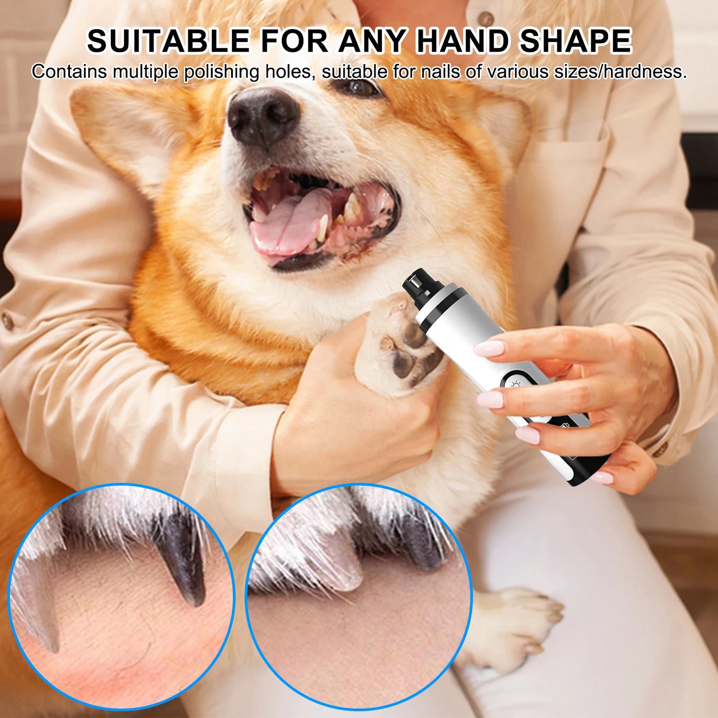 Shunmaii Electric Dog Nail Grinder With 2 LED Lights