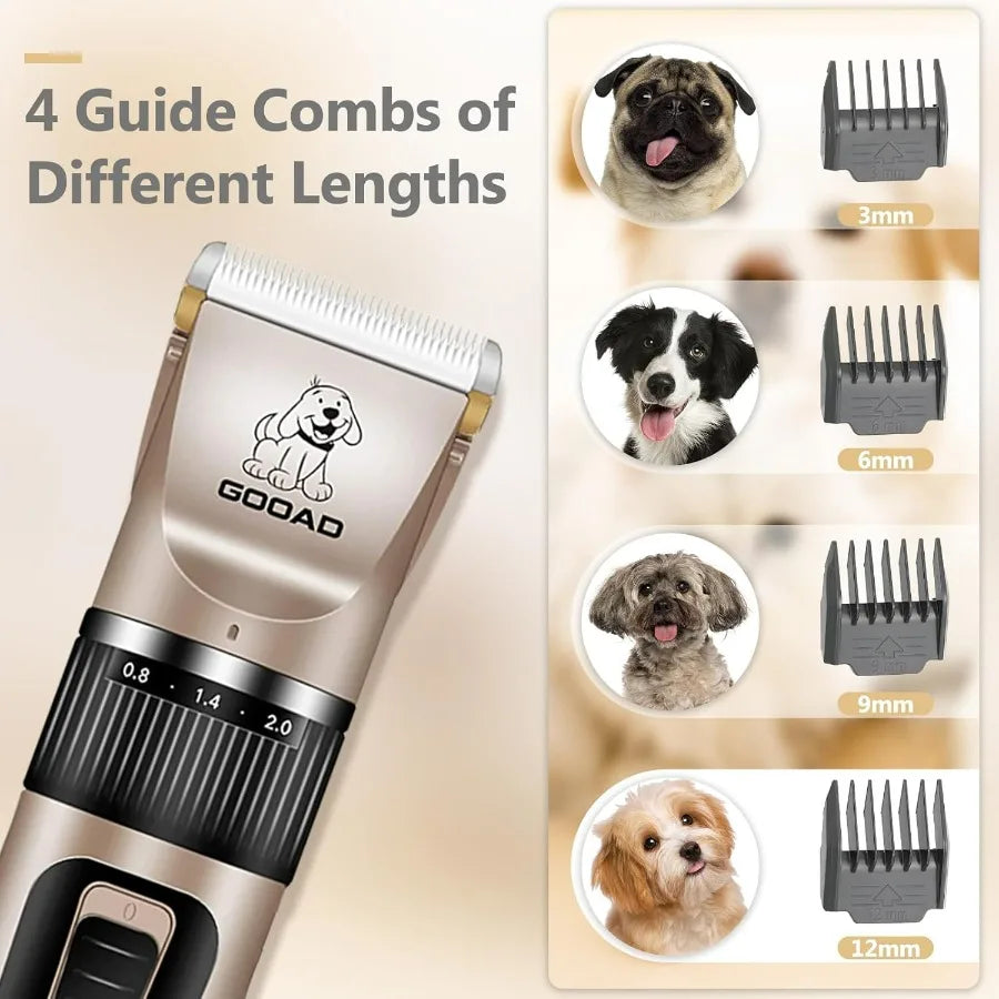 Dog Grooming Clipper Kit Cordless Rechargeable For Thick Coats