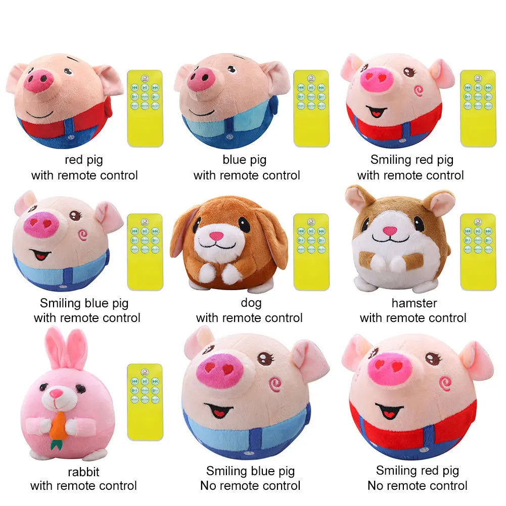Cartoon Pig Active Moving Plush USB Rechargeable Interactive Dog Toy