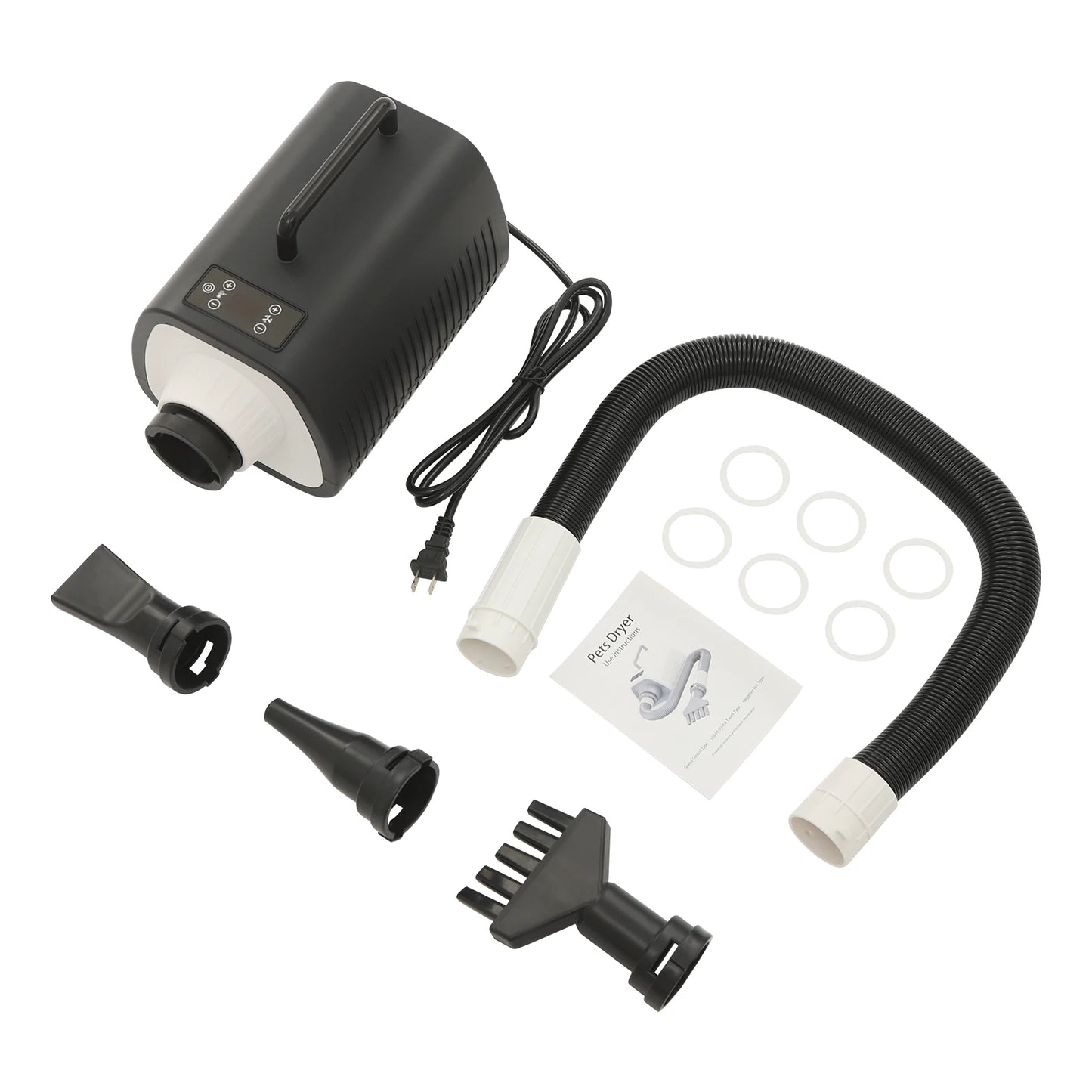 Dog Grooming Blow Dryer With Handles 9 Speed LED Display