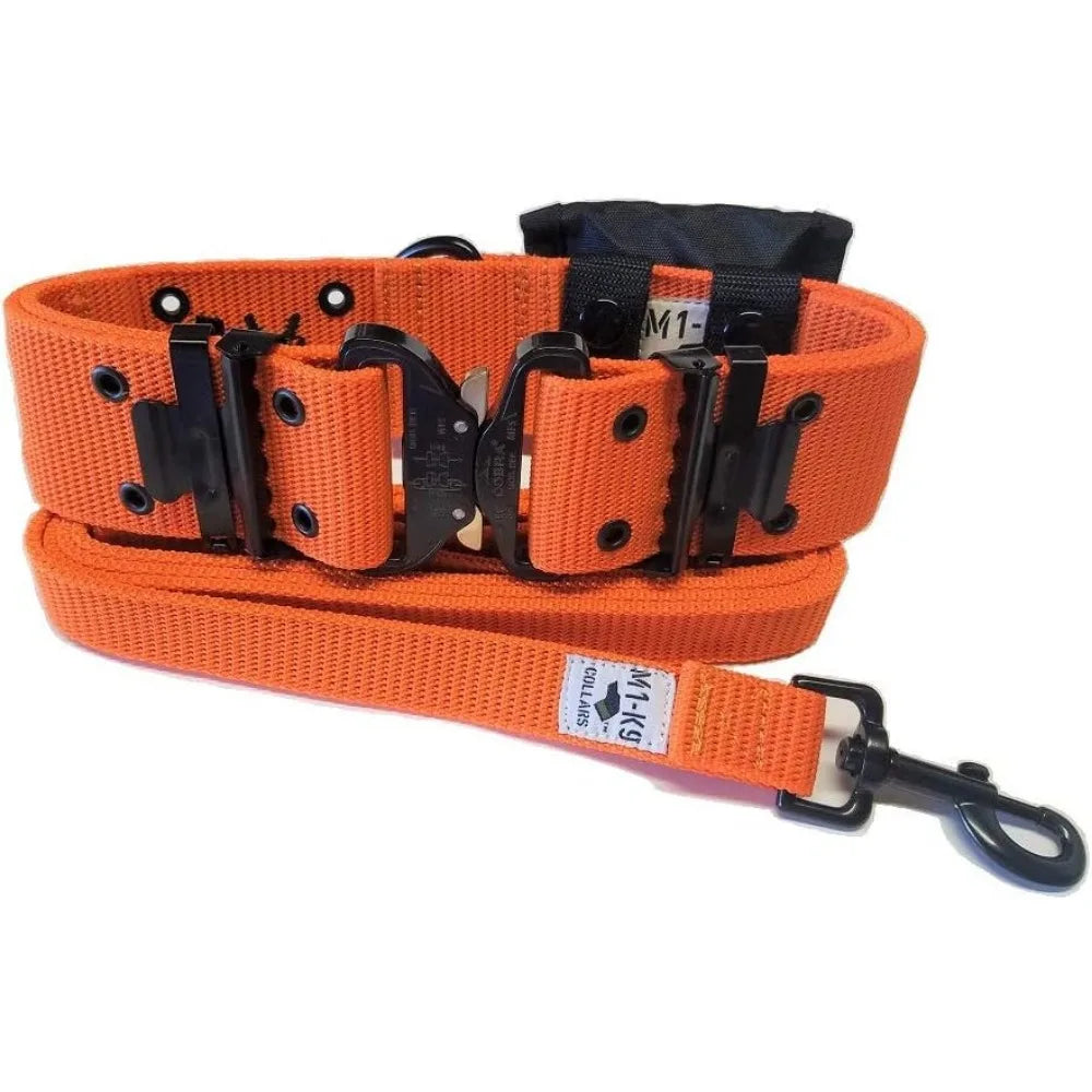 Tactical Dog Collar With Heavy Duty Leash And Cobra Buckle