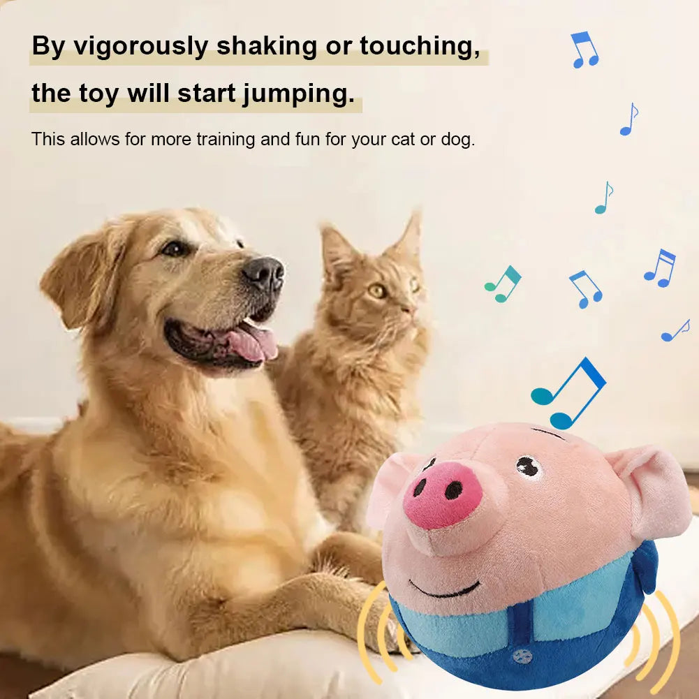 Cartoon Pig Active Moving Plush USB Rechargeable Interactive Dog Toy