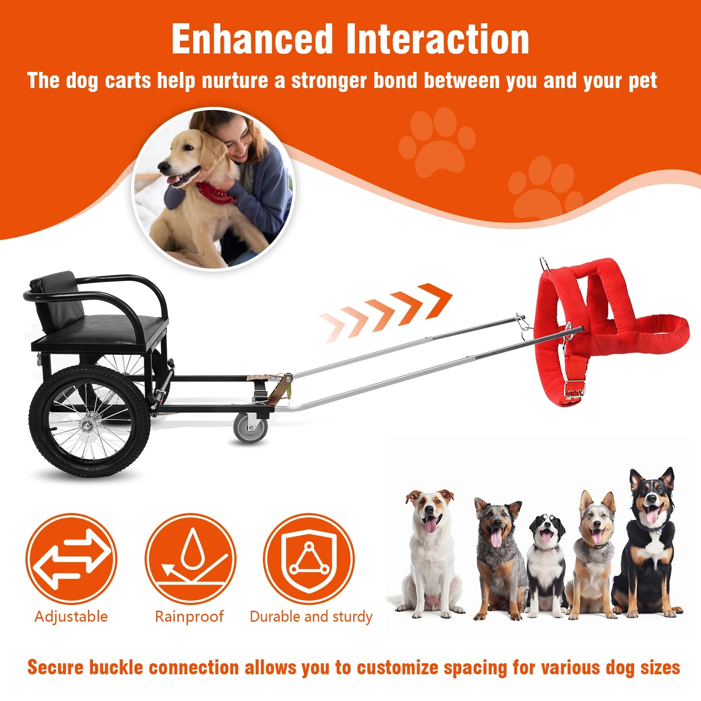 Shunmaii Double Brake Dog Pulling Stroller For Pets