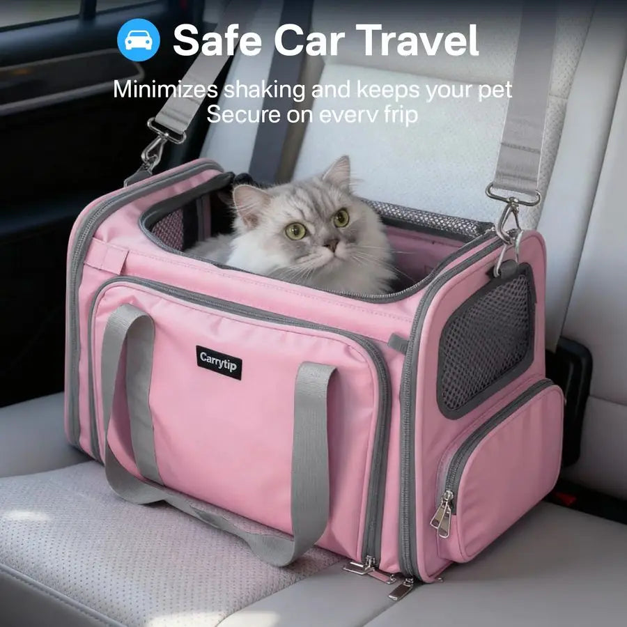 Airline Approved Soft Sided Cat Carrier With Locking Zippers