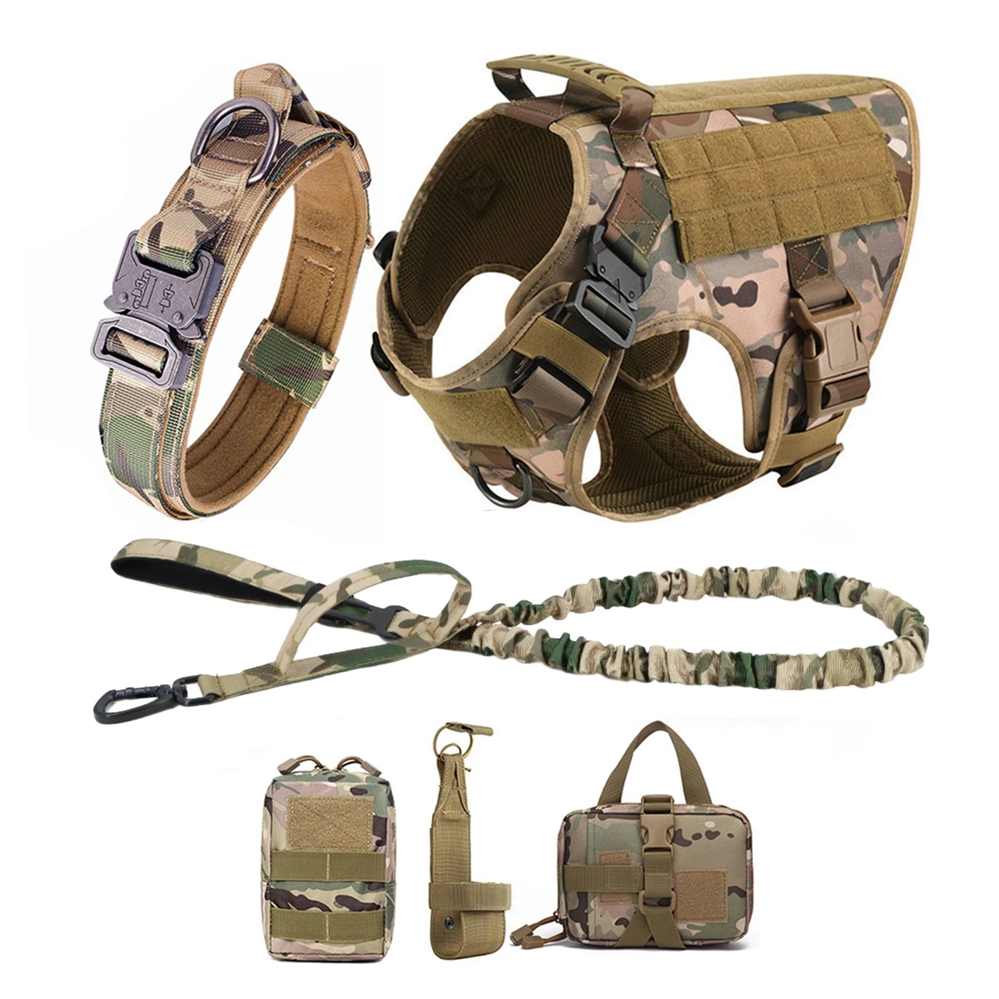 PETRAVELCN Tactical Dog Harness Molle Pouches For Training