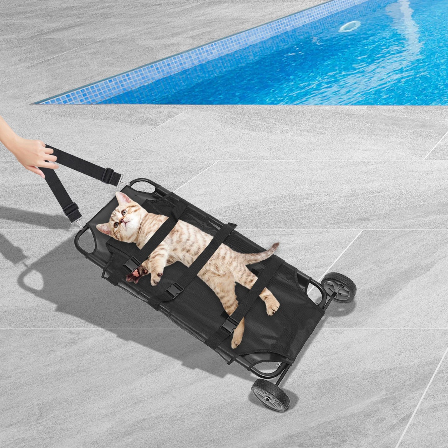 Foldable Pet Stretcher 110LBS Capacity Stainless Steel Oxford Cloth