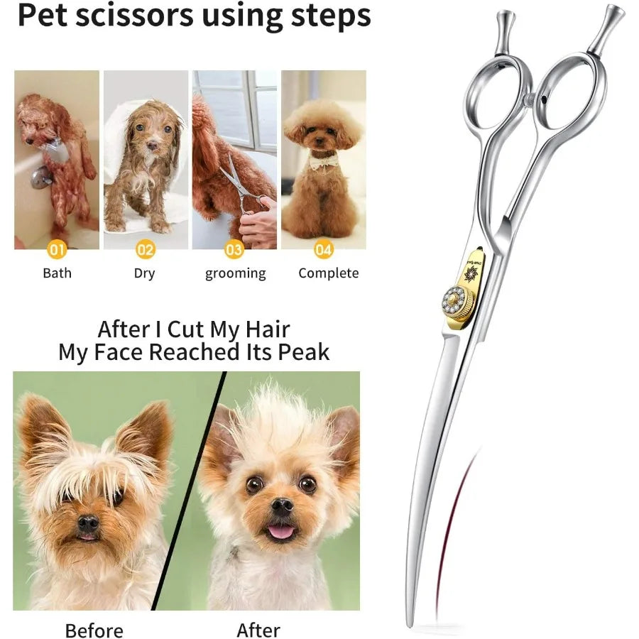 Dog Grooming Scissors Kit JP440C Stainless Steel Pet Hair Cutting