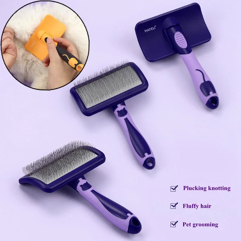 Dog Brush Stainless Steel Massage Grooming Comb Pet Hair Remover