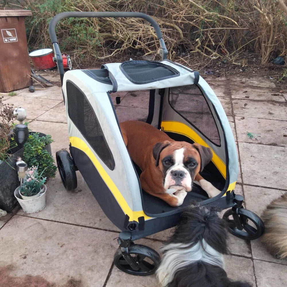 Premium Dog Stroller Pram Four Wheel Foldable Travel Jogger