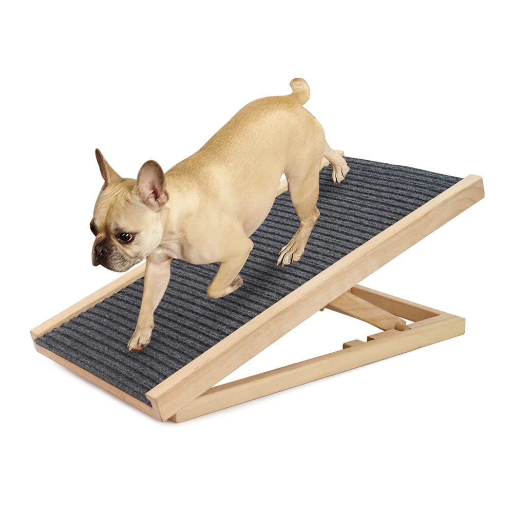 TWISTER.CK Dog Ramp Ladder Pine Wood Lightweight Adjustable