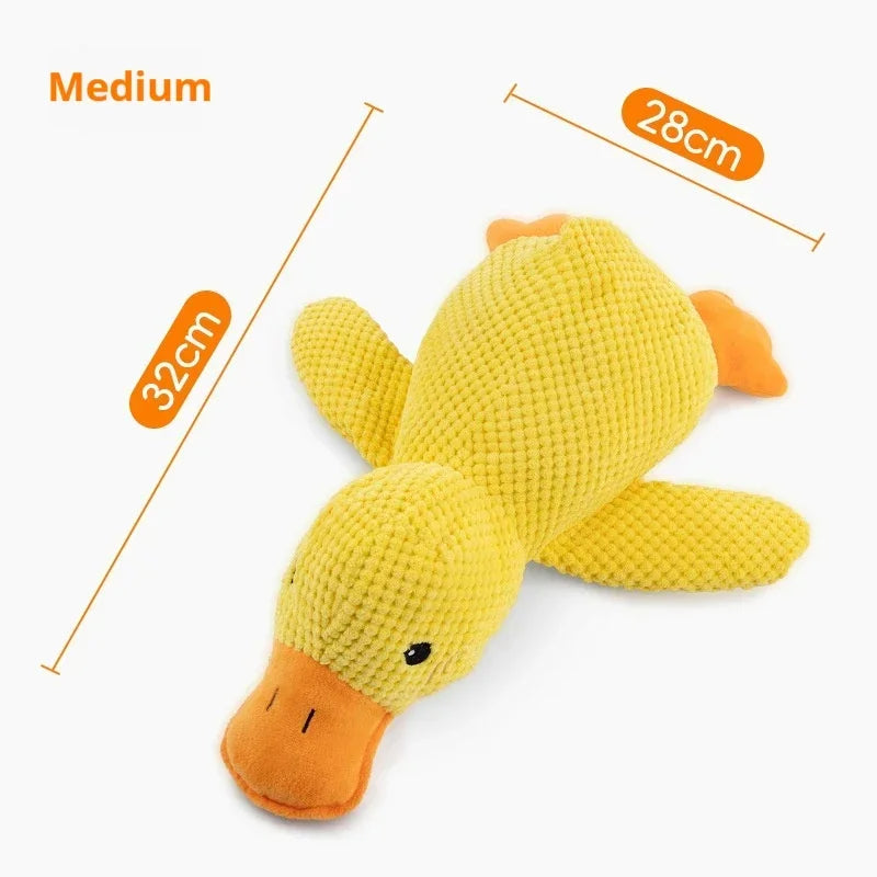 Plush Calming Duck Dog Toy Squeaky Chew For Puppies
