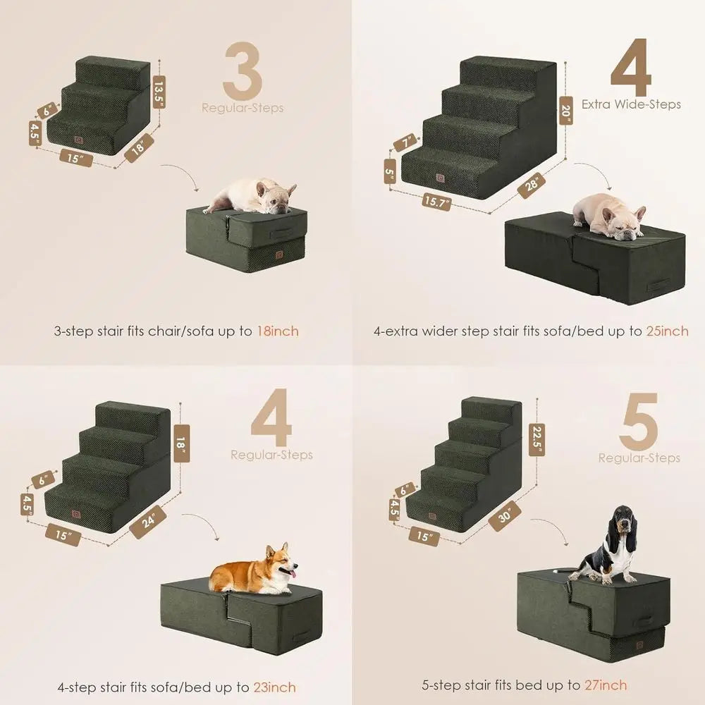 Extra Wide Dog Stairs Non Slip Indoor Ramp For Pets