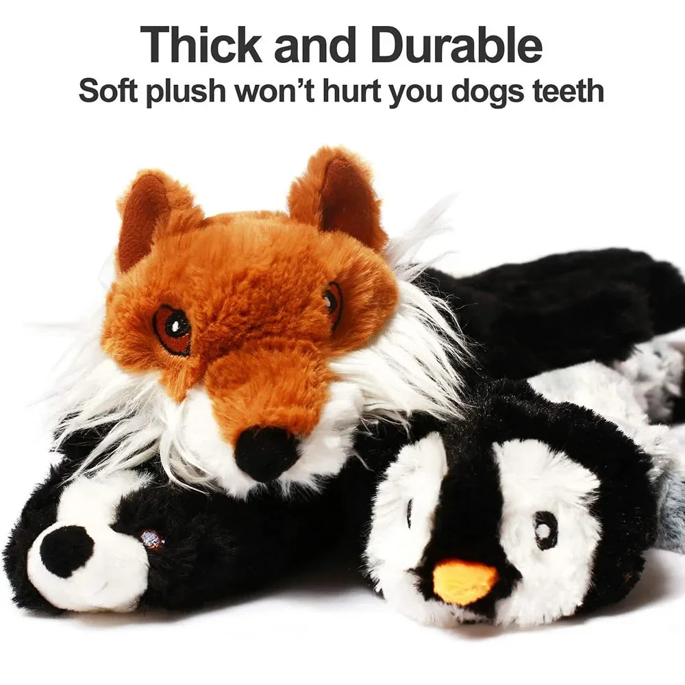 Simulated Animal Dog Plush Squeaky Toy Durable Crinkle Chew
