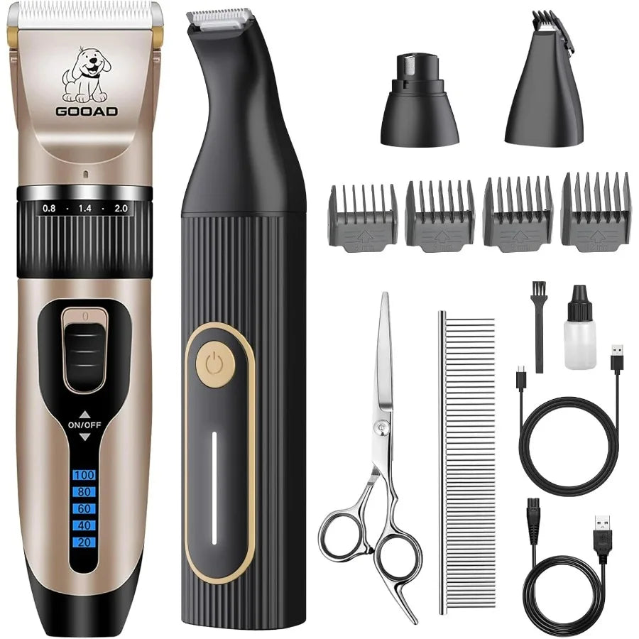 Dog Grooming Clipper Kit Cordless Rechargeable For Thick Coats
