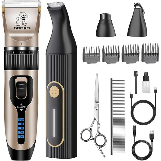 Dog Grooming Clipper Kit Cordless Rechargeable For Thick Coats